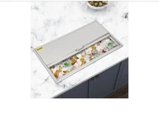 VEVOR 36"x18"x14" Drop in Ice Chest Ice Cooler Ice Bin Stainless Steel w/Cover