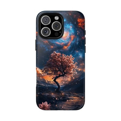 For iPhone / Galaxy / Pixel | Phone Ink Case - Nebula Skies Cherry Blossom Tree