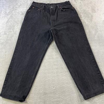 Vintage Levis 512 Jeans Slim Straight Women 32x24 Black 1999 Grunge Punk Cropped