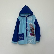 Disney Movie Frozen Themed Blue and Light Blue Rain Coat Jacket Size Small/Med