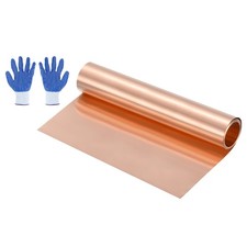 3.28ft Copper Sheet Roll, 1000x200x0.05mm Pure Copper Strip with Gloves