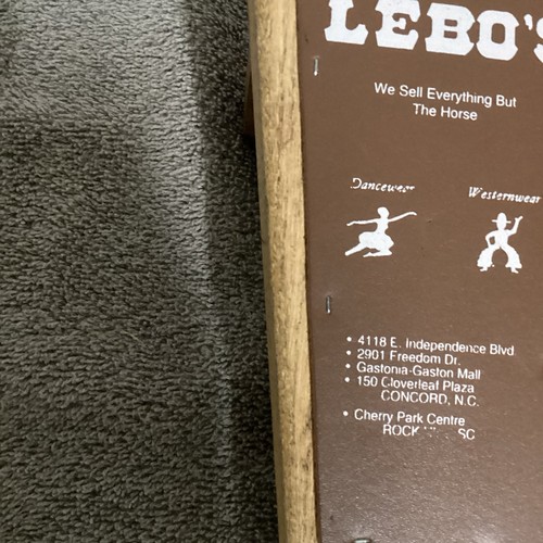 Lebo’s Western Wear Gaston Mall Gastonia NC Vintage Store Wooden Boot Jack Small - Picture 4 of 14