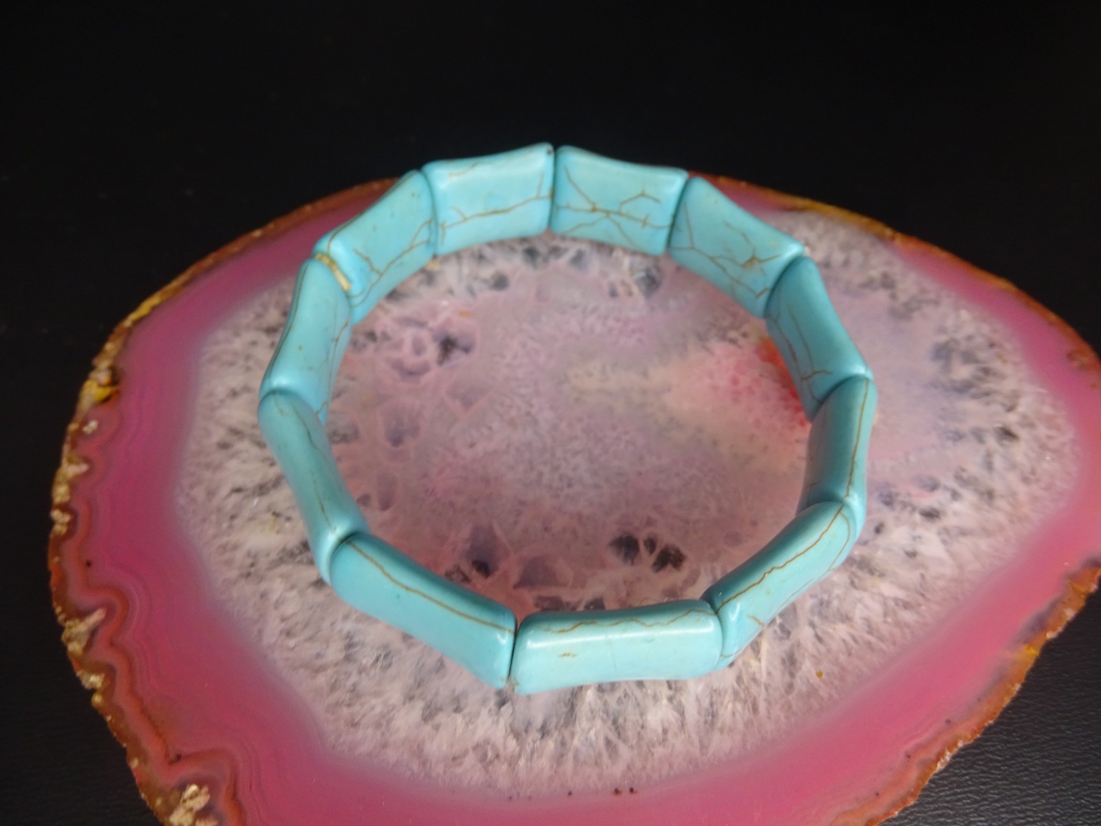 Beautiful Southwestern Beaded Rectangular Turquoi… - image 2