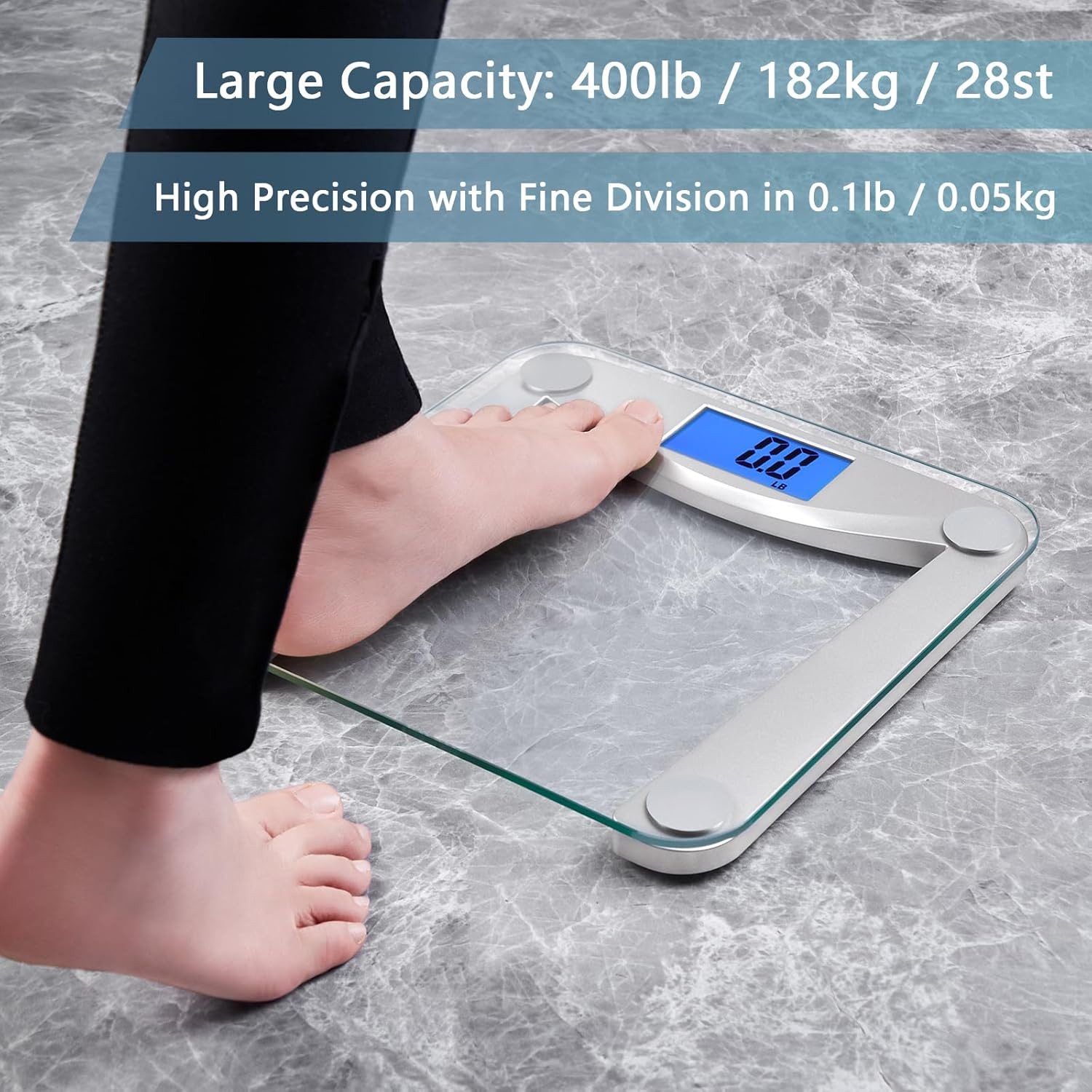 Digital Bathroom Weight Scale for Body Weight, High Accuracy Assured by Weighing