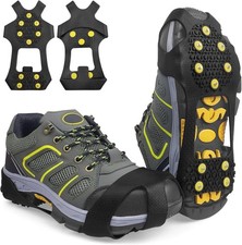 Ice Cleats for Shoes  Boots, 10 Steel Studs Anti-Slip Snow Traction Crampons fo