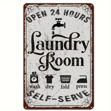 Laundry Room Metal Sign Retro Funny Aluminum Sign 8x12 Home Decor