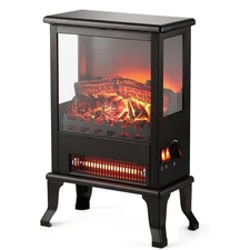 1500W Electric Fireplace Stove, Freestanding Heater w/ Realistic 3D Flame Effect