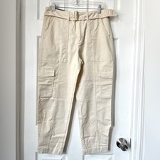 NWT Banana Republic cream utility Cargo Pants with belts size 8