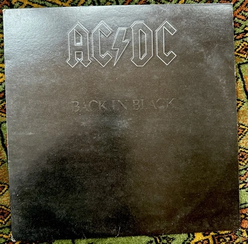 AC/DC BACK IN BLACK UK VINYL LP 1980 K50735 embossed sleeve and original inner