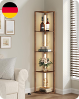 Stehlampe Wohnzimmer Mit Regal, Dimmbare Stehleuchte Aus Holz, Regalstehleuchte