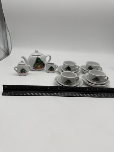 Vintage Child Porcelain 37pcs Mini Play Tea Set Christmas Tree, Teddy Bear Gifts - Picture 8 of 18