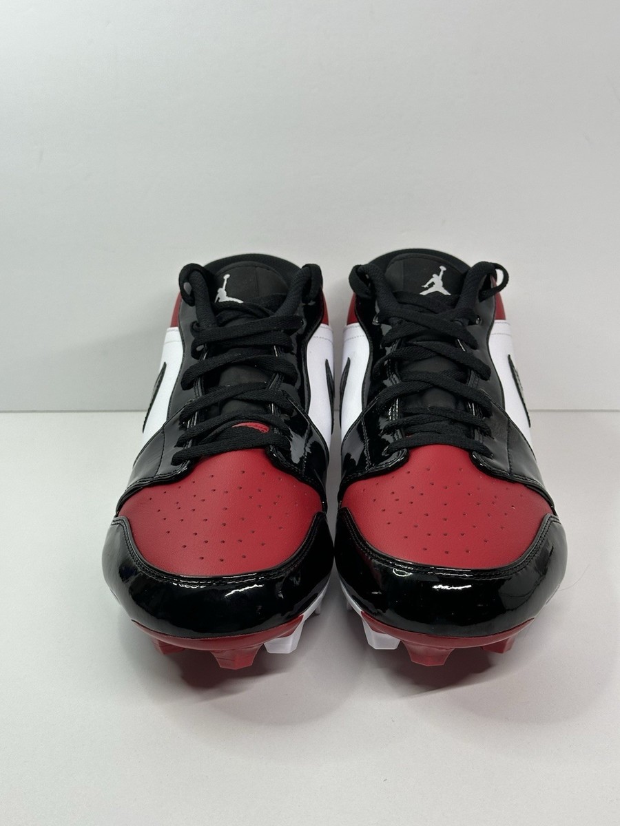 Nike Jordan 1 Low TD Bred Toe Patent Football Cleat FJ6245  display picture 3