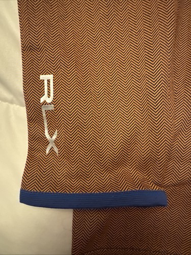 Ralph Lauren RLX Golf 1/4 Zip Pullover Mens Large Orange Herringbone Stretch NEW - Picture 4 of 11