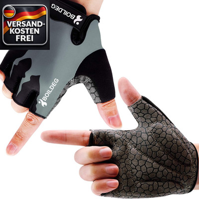Fahrradhandschuhe Fingerlos Radhandschuhe für Damen Herren atmungsaktiv rutschfe