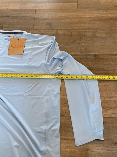 Simms Shirt Mens XL Sky Solarflex Crew Long Sleeve UPF 50 Base layer Fishing - Picture 7 of 9