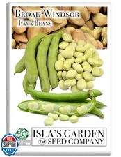 "Broad Windsor" Fava Bean Seeds for Planting, 25 Heirloom Seeds Per Packet, (