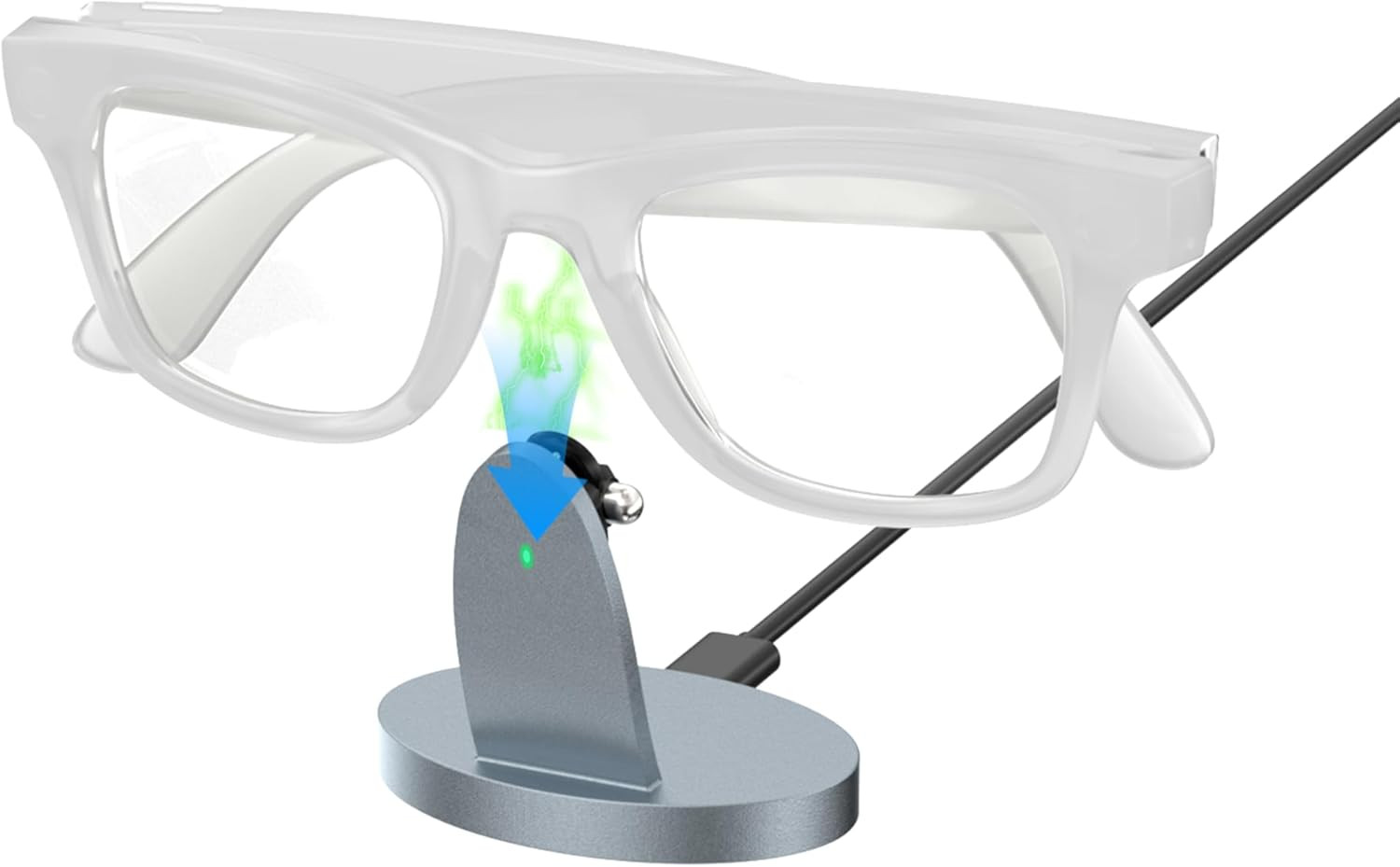 Charging Dock Compatible with Rayban Meta Smart Glasses & Oakley Meta – LED Indi