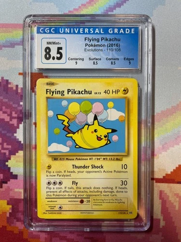 2016 Pokémon Evolutions Flying Pikachu 110/108 CGC 8.5 NM/Mint+