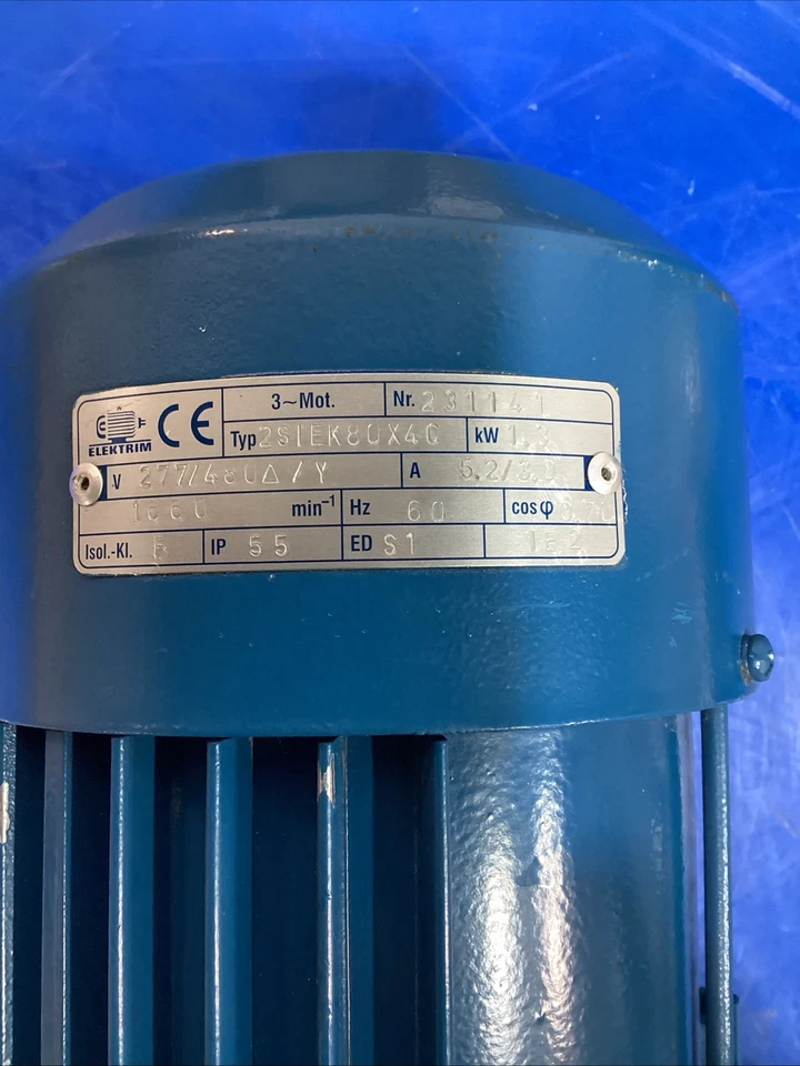 Elektrim Techtop 2SIEK80X4C 3-Phase Induction AC Motor 277/480 60 Hz 1660 RPM - Image 2 of 4