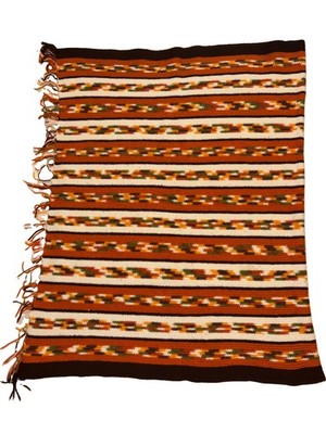 Veg Hand Crocheted Afghan Throw Blanket 85 x50  Multi Color Design Twin Bed 70s