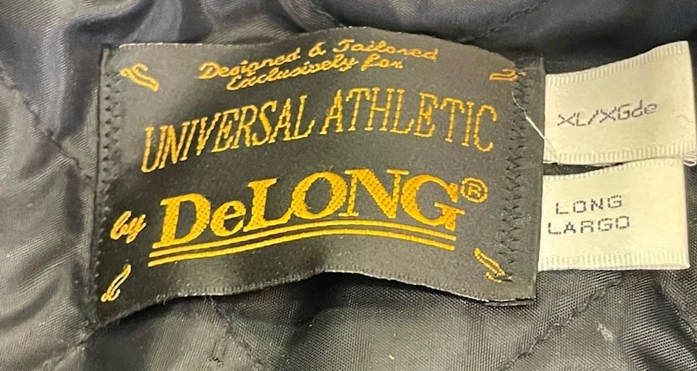 Vintage DeLong Varsity Jacket Mens XL Black Blank Letterman USA Leather Wool 80s - product detail image 4