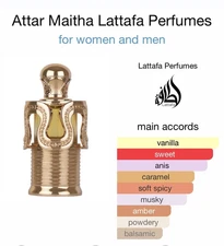 Maitha Parfum Attar Oil By Lattafa 20 Ml Pure Concentrated NEW NO BOX