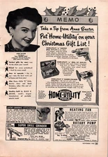 Electric Home-Utility Tool Christmas List 1950 Vintage B&W Handyman Print Ad