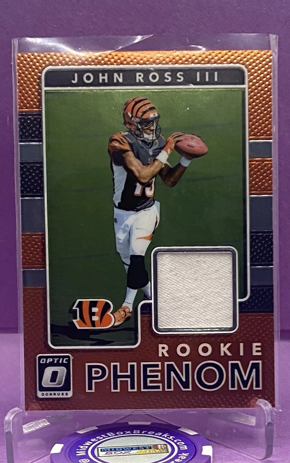 John Ross III 2017 Donruss Optic Rookie Phenom Relic #6 RC Cincinnati Bengals