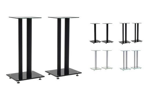 Lautsprecherständer Boxenständer Boxen Ständer Stativ Podest Glas Schwarz Silber - Bild 13 von 24