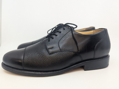 Tauer and Johnson Sz 9.5 Black Leather Cap Toe Derby Shoes