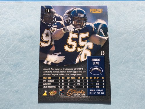 1996 Pinnacle Trophy Collection #11 JUNIOR SEAU Foil Refractor-Like SP Parallel - Picture 4 of 4