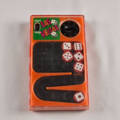 RARE, VINTAGE EARLY TOMY POCKETEER HAND-HELD GAME - LAS VEGAS, DICE, TIMER, USED