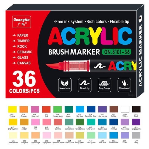 Acrylic Markers Brush Pens for Fabric Rock Painting Pen Stone Ceramic Glass - Picture 27 of 35