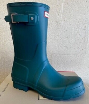 Hunter Herren Stiefel Original Kurz Freizeit Schnalle Gummistiefel Gummi Hofstiefel Größe