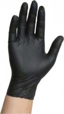 1000 SCHWARZE EINWEG-NITRILHANDSCHUHE PULVER LATEXFREI Medizinisches Tattoo S/M/L/XL