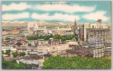 Denver Colorado Linen Postcard N160 Skyline