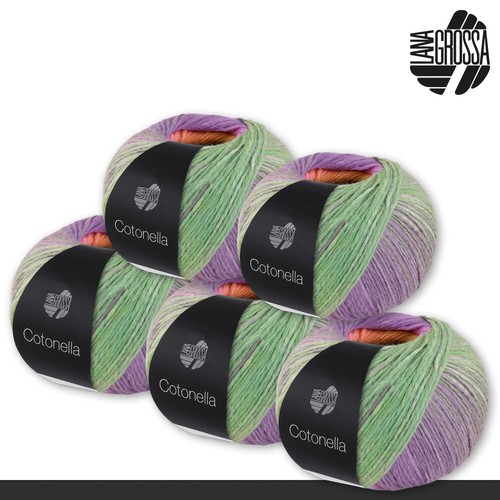 Lana Grossa 5 x 100 g Cotonella Pima Baumwolle Kettengarn Wolle Garn 10 Farben - Bild 16 von 23