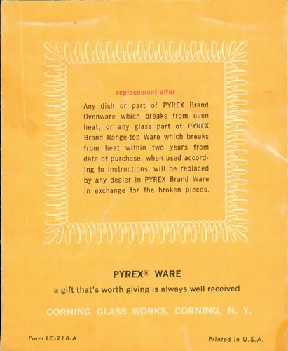 1970's Pyrex Purchase Ad Insert Congratulations Corning NY Glass Kitchen Ware US - Picture 3 of 3
