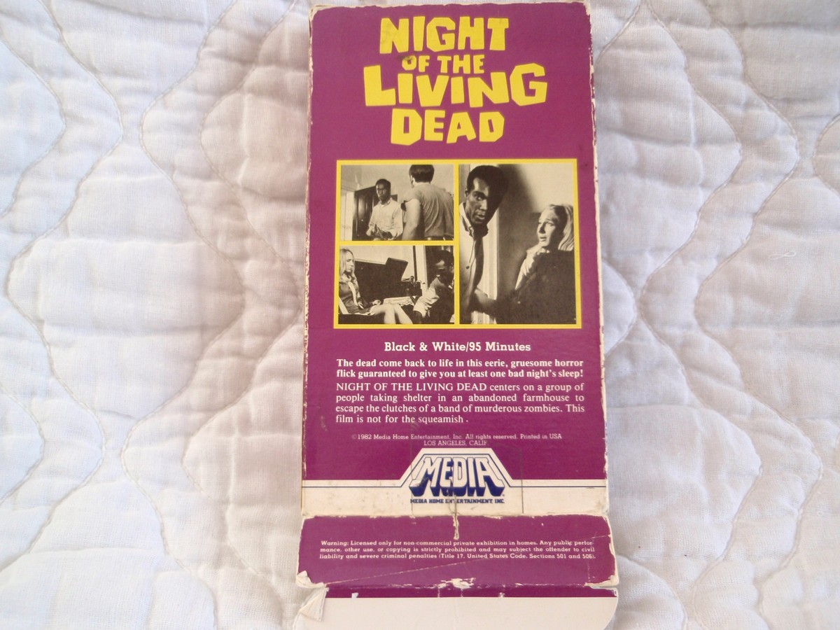 NIGHT OF THE LIVING DEAD VHS MEDIA VIDEO GEORGE ROMERO CLASSIC