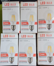 6 piece LED Bulbs 4W Clear AC 220V 50-60HZ 2800K
