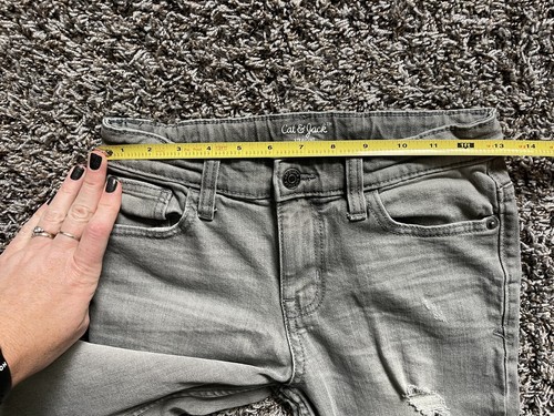 ☑️ Cat & Jack Boys Jeans Gray Straight Adjustable Waist Size 12 Stretch EUC! - Picture 10 of 10