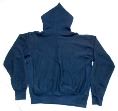 Vintage 80s Eyeless Champion Reverse Weave Warm Up Hoodie Navy XL
