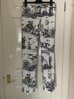 Weekend Max Mara - Barocco pattern white trousers with fun embroidery
