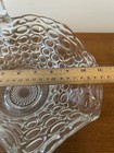 Vintage L E Smith Thousand Eyes Clear Glass Ruffled Edge Basket — photo 6