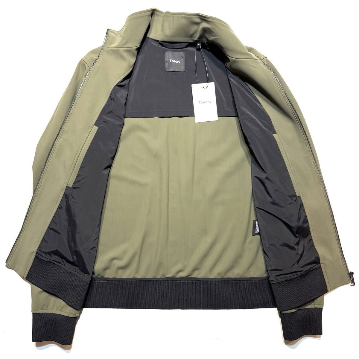 THEORY Mens Marco Precision Ponte Zip Jacket Uniform Green M THEORY Mens Marco Precision Ponte Zip Jacket Uniform Green M