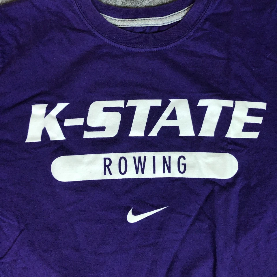 Kansas State Wildcats Hombres Camisa Extra Pequeña Nike Púrpura Camiseta Manga Corta Remo Foto 2 de 4