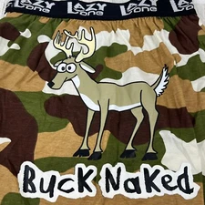 Lazy One Men’s Size Small “Buck Naked” Boxer Shorts Camo 100% Cotton - NWT