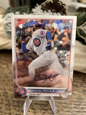 2022 Topps Chrome - Rookie Autographs Aqua Wave Refracto Alfonso Rivas ...