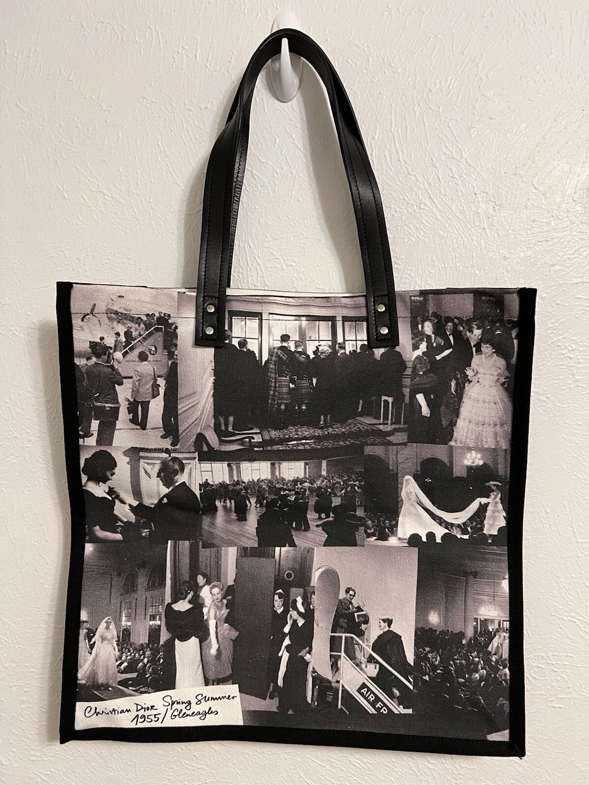 Sac fourre tout Christian Dior imprimé toile croisière 2025 Ecosse noir et blanc neuf sans étiquette