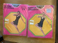 Support Stockings Size A 8.5-9 Color Solar Beige 80 nylon 20 Spdex Lot2 Vtg